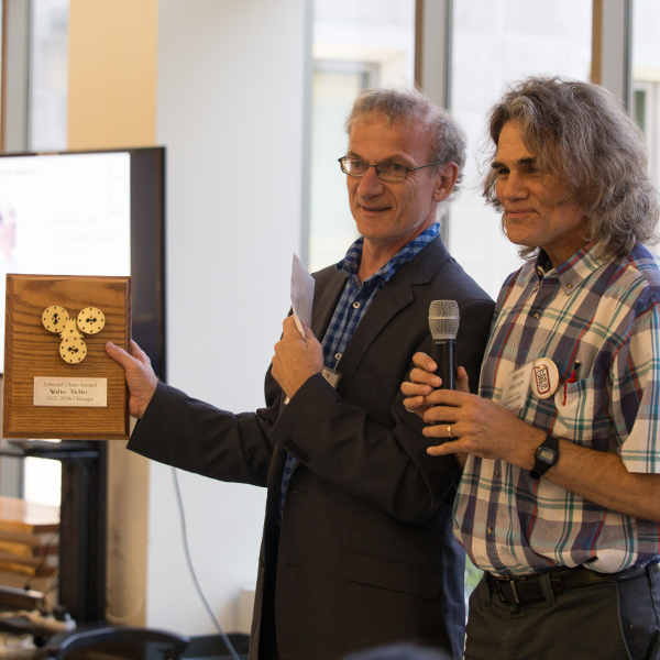 Awardee showing the device