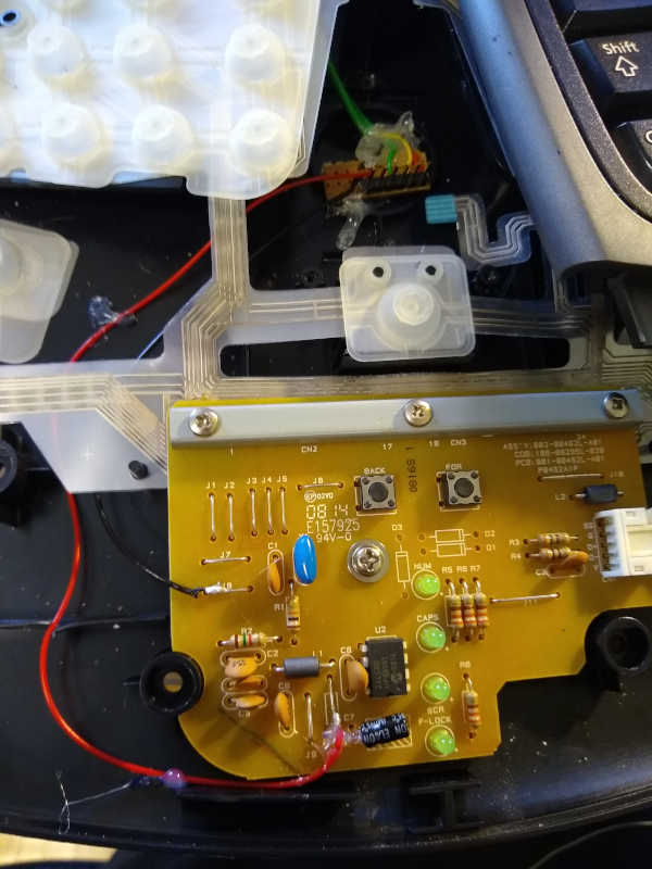 The inside of the keyboard